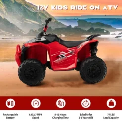 Costway 12V Battery Powered Kids Ride On ATV Electric 4-Wheeler Quad Car With MP3 & Light -Kiddie Kingdom Store GUEST fa08b159 09cf 45be 8343 9ab453a1af4d