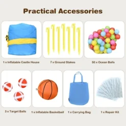 Costway Inflatable Slide Bouncer Ball Pit Basketball Dart Game Without Blower -Kiddie Kingdom Store GUEST fa55611d 199f 4125 b5ba 11b78d603049