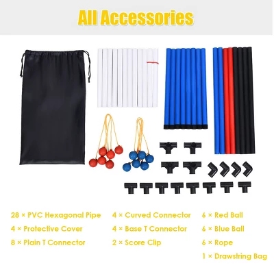 Costway Ladder Ball Toss Game Set Indoor Outdoor W/6 Bolas Score Tracker Carrying Bag 11 Costway Ladder Ball Toss Game Set Indoor Outdoor W/6 Bolas Score Tracker Carrying Bag - Image 9