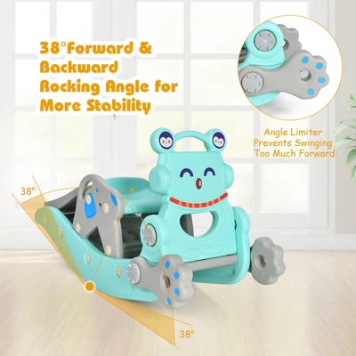 Babyjoy 4-in-1 Rocking Horse & Slide Set Toddler Slide Toy W/ Basketball Hoop 10 Babyjoy 4-in-1 Rocking Horse & Slide Set Toddler Slide Toy W/ Basketball Hoop - Image 8