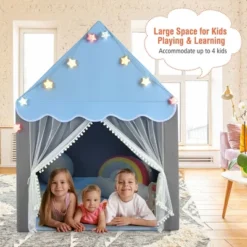 Costway Kids Playhouse Tent Large Castle Fairy Tent Gift W/Star Lights Mat -Kiddie Kingdom Store GUEST fc76135f 7c06 44a7 a91f c458ac12470f