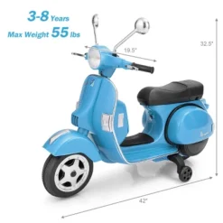 Kids Vespa Scooter 6V Rechargeable Ride On Motorcycle W/Training Wheels -Kiddie Kingdom Store GUEST fd5e3e13 4899 442b b658 fc014e184a8a