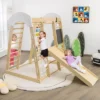 Costway Indoor Playground Climbing Gym Kids Wooden 8 In 1 Climber Playset For Children