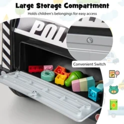 Costway Kids Ride On Police Car With 3 Speeds Megaphone Music FM Radio Flashing Lights -Kiddie Kingdom Store GUEST fda54b0e edc3 42a7 86c4 9be7f2450691