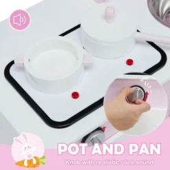 Costway Kids Play Kitchen Wooden Pretend Play Cooking Set Toys W/ Accessories -Kiddie Kingdom Store GUEST fe3c4edc 92bf 4ff2 98a6 6b12f38d59a6