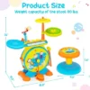 Costway 2-in-1 Kids Electronic Drum Kit Music Instrument Toy W/ Keyboard Microphone Blue -Kiddie Kingdom Store GUEST ff734f7f b07f 4c81 aba1 756a31682b76